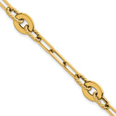 14k Polished and Twisted 9.2mm Open Link 7.5 inch Bracelet