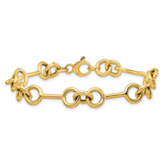14k Polished 8.4mm Fancy Link 7.5 inch Bracelet
