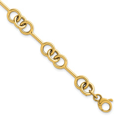 14k Polished 8.4mm Fancy Link 7.5 inch Bracelet