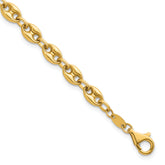 14K Polished 5.6mm Puffed Anchor/Mariner Link 7.5 inch Bracelet