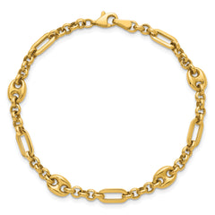 14k Polished 4.6mm Fancy Multi-link 7.5 inch Bracelet