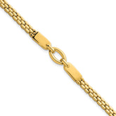 14k Polished Fancy Oval Center 7.5 inch Brick Link Bracelet