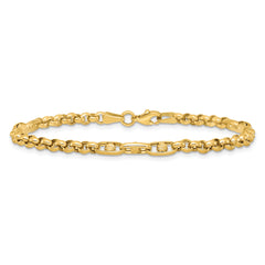14k Polished and Diamond-cut 3.9mm Fancy Link 7.5 inch Bracelet