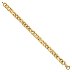 14k Polished 8.3mm Fancy Figaro Link 7.5 inch Bracelet
