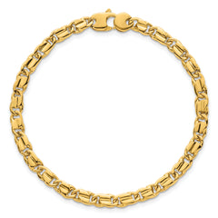 14k Polished 4.5mm Fancy Flat Link 7.25 inch Bracelet
