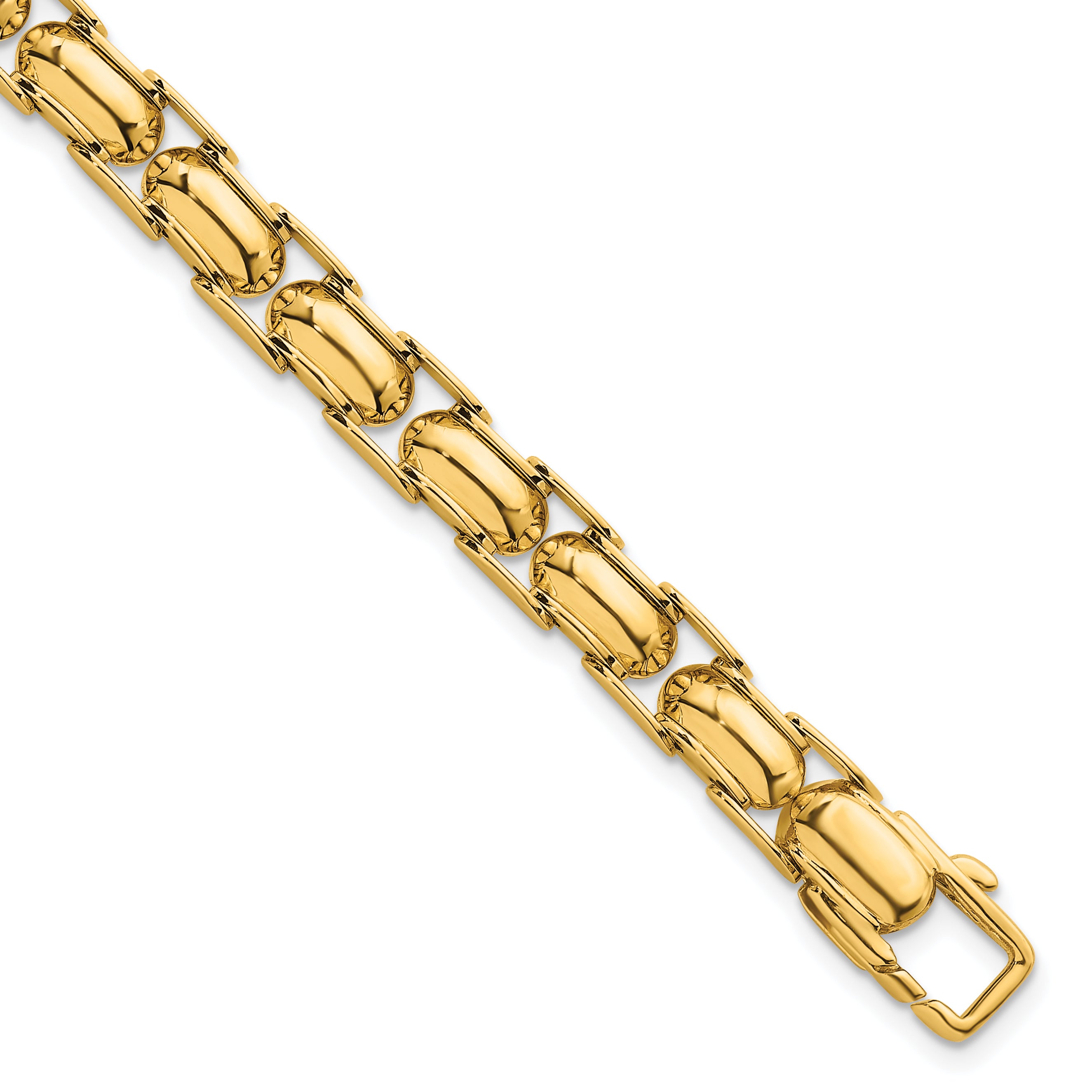 14K Polished 6.9mm Fancy Link 7.5 inch Bracelet