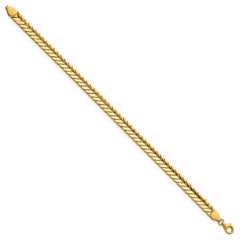 14K Polished 5.6mm Fancy Chevron Link 7.5 inch Bracelet