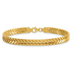 14K Polished 5.6mm Fancy Chevron Link 7.5 inch Bracelet