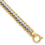 14k Two-tone Polished 7.5mm Lightweight Fancy Woven Link 7.5 inch Bracelet