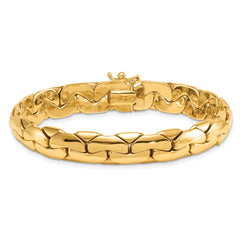 14k Polished 9.3mm Lightweight Fancy Link 7.5 inch Bracelet