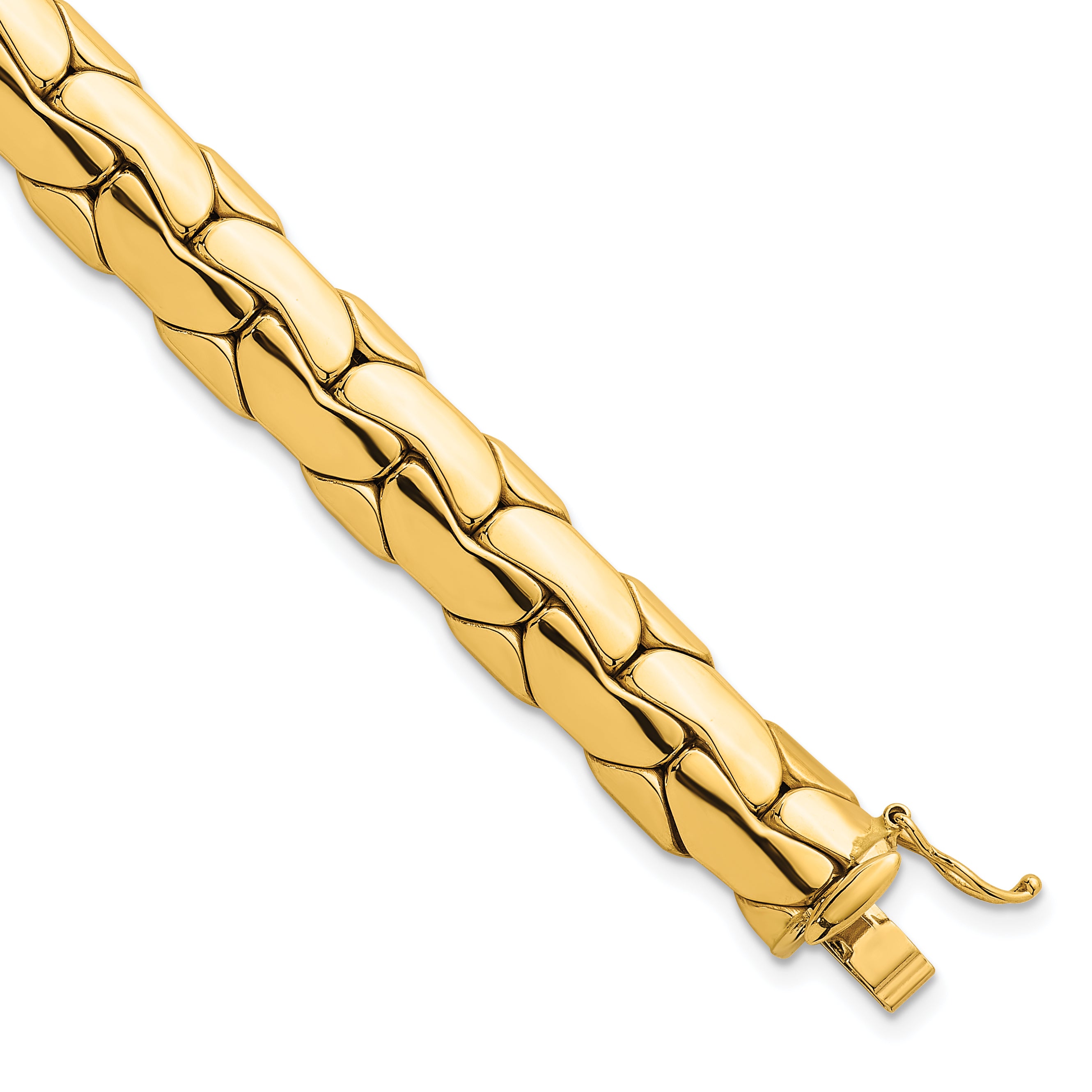 14k Polished 9.3mm Lightweight Fancy Link 7.5 inch Bracelet