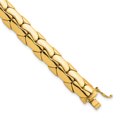 14k Polished 9.3mm Lightweight Fancy Link 7.5 inch Bracelet