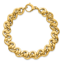 14k Polished 9.25mm Fancy Link 7.5 inch Bracelet