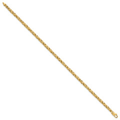 14k Polished 3mm Rounded Byzantine Link 7.5 inch Bracelet