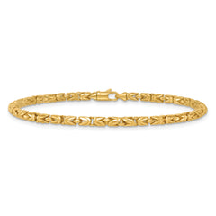 14k Polished 3mm Rounded Byzantine Link 7.5 inch Bracelet