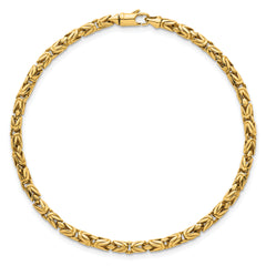 14k Polished 3mm Rounded Byzantine Link 7.5 inch Bracelet