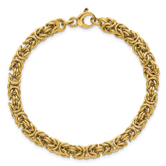 14K Polished 5.75mm Fancy Rounded Byzantine Link 7.5 inch Bracelet