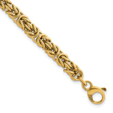 14K Polished 5.75mm Fancy Rounded Byzantine Link 7.5 inch Bracelet