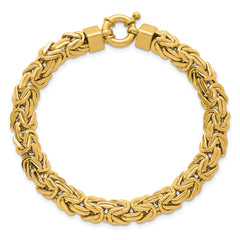 14k Polished 8.5mm Knife Edge Byzantine Link 7.5 inch Bracelet