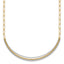 14k Two-Tone Textured Woven Curved Bar with Long Link 17 inch Necklace Plus 2 inch Extender