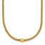 14k Polished and Textured Twisted with Bead 17 inch Necklace
