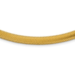 14k Polished 6.1mm Woven Mesh 17 inch Necklace