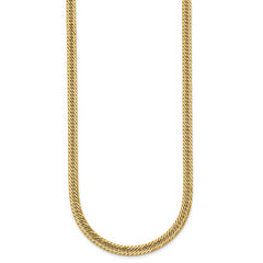 14k Polished Fancy Hollow Curb Link 17 inch Necklace