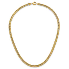 14k Polished Fancy Hollow Curb Link 17 inch Necklace