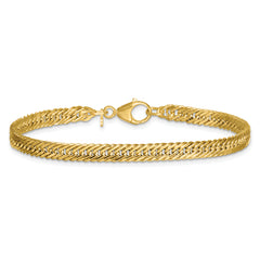 14k Polished Fancy Hollow Curb Link 7.5 inch Bracelet