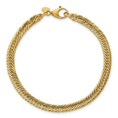 14k Polished Fancy Hollow Curb Link 7.5 inch Bracelet