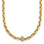 14k Two-tone Polished Fancy Link with CZ Bead 17 inch Necklace