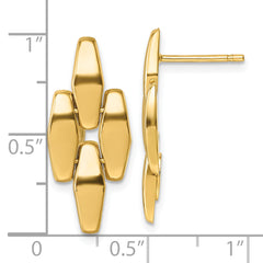 14K Polished Fancy Link Geometric Dangle Post Earrings