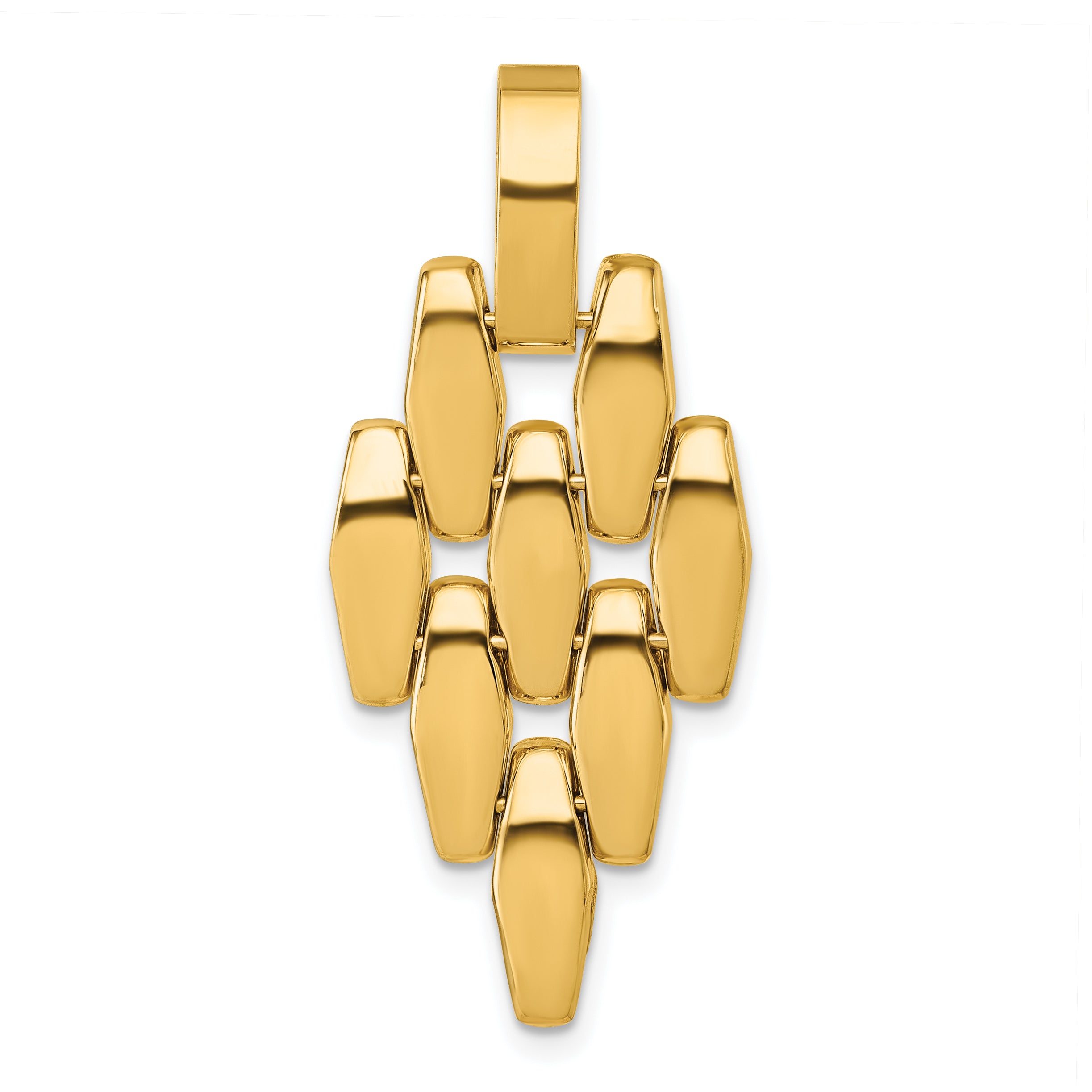 14k Polished Fancy Link Geometric Dangle Pendant