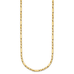 14k Polished Fancy Bar Link 19.75 inch Necklace