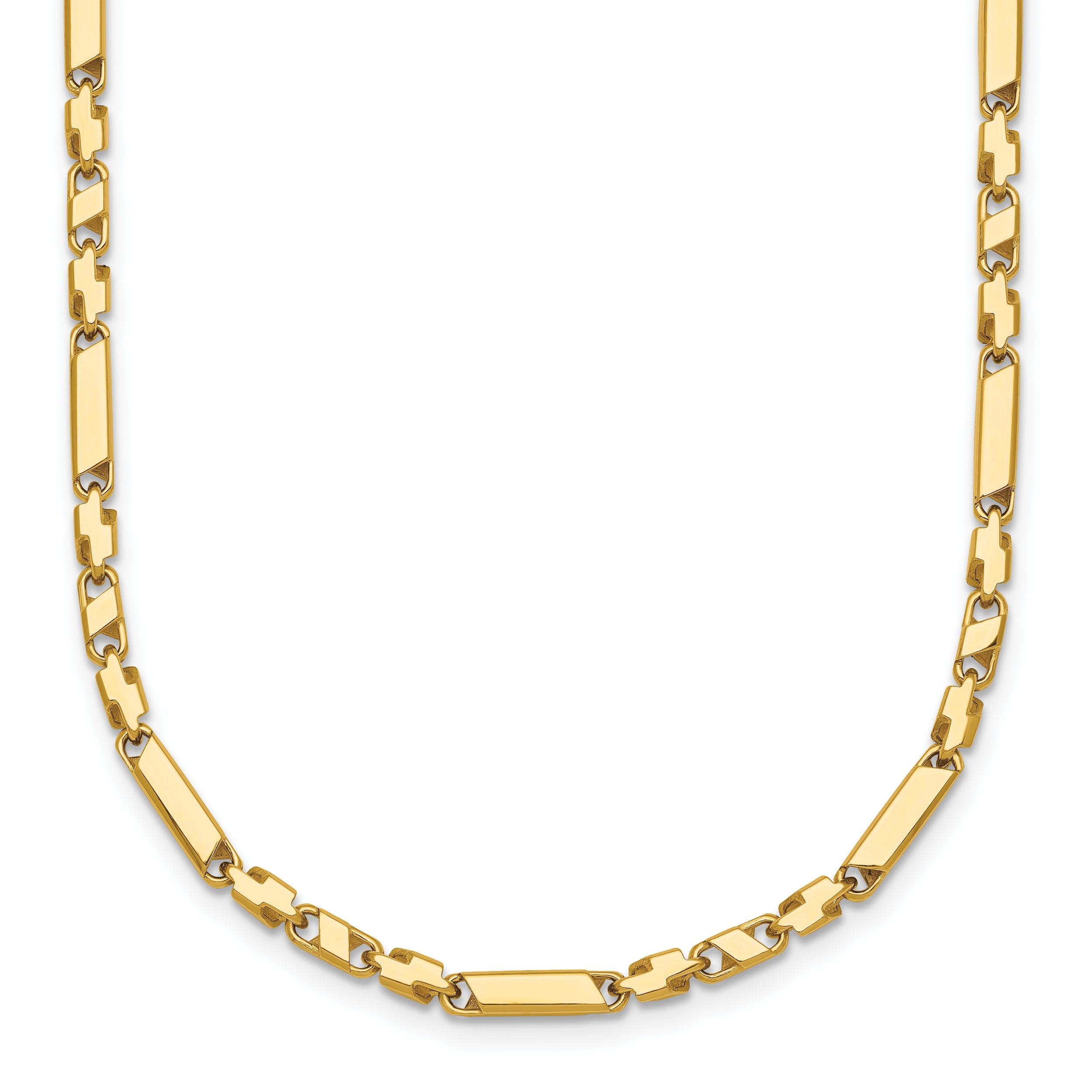 14k Polished Fancy Bar Link 19.75 inch Necklace