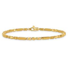 14k Polished Fancy Bar Link 8 inch Bracelet