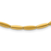 14k Brushed and Polished 4mm Fancy Oval Bar Link 16.75 inch Necklace