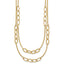 14K Polished and Textured Woven Double Strand with Oval Links 17.5 inch Necklace