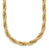 14k Polished And Textured 4.5mm Flat Rope Chain 18.25 inch Necklace