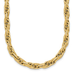 14k Polished And Textured 4.5mm Flat Rope Chain 18.25 inch Necklace