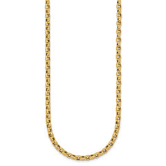 14k Polished 4mm Fancy Textured Rolo Link 17.25 inch Necklace