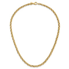 14k Polished 4mm Fancy Textured Rolo Link 17.25 inch Necklace