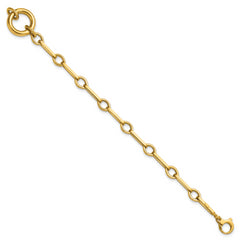 14k Polished Fancy Long Link with Circle 7.75 inch Bracelet