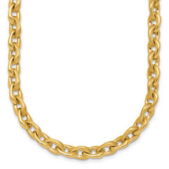 14k Polished And Brushed 6.5mm Fancy Cable Chain 18 inch Necklace
