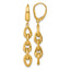 Chain Dangle Leverback Earrings in 14K Yellow Gold, Brushed & Polished - Sophia Jewelers