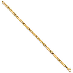 14k Polished 5mm Fancy Long and Round Link 7.5 inch Bracelet