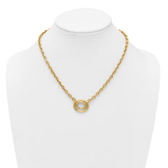 14K Polished Double Oval 17.5 inch Fancy Necklace Plus 0.5 inch Extender