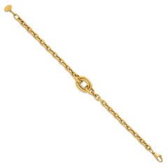 14K Polished Double Circle Fancy 7.25 inch Bracelet Plus 0.25 inch Extender