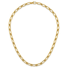 14k Polished 6mm Oval and Circle Link 18 inch Necklace