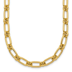 14k Polished 6mm Oval and Circle Link 18 inch Necklace